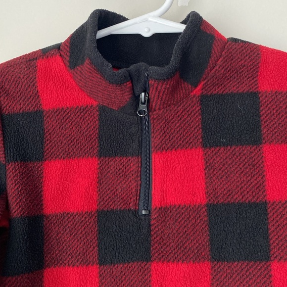 Boys Jumping Beans Red Buffalo Plaid Half Zip Pullover - Picture 3 of 5